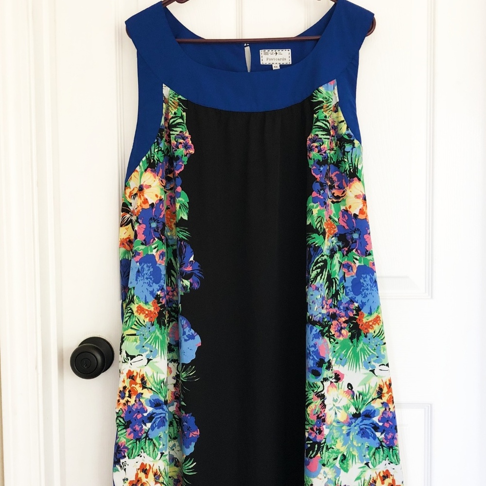 Postcards Multi Color Tropical Print Slip Dress
